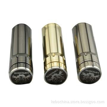 Hades mod e-cig, made of stainless steel and brass